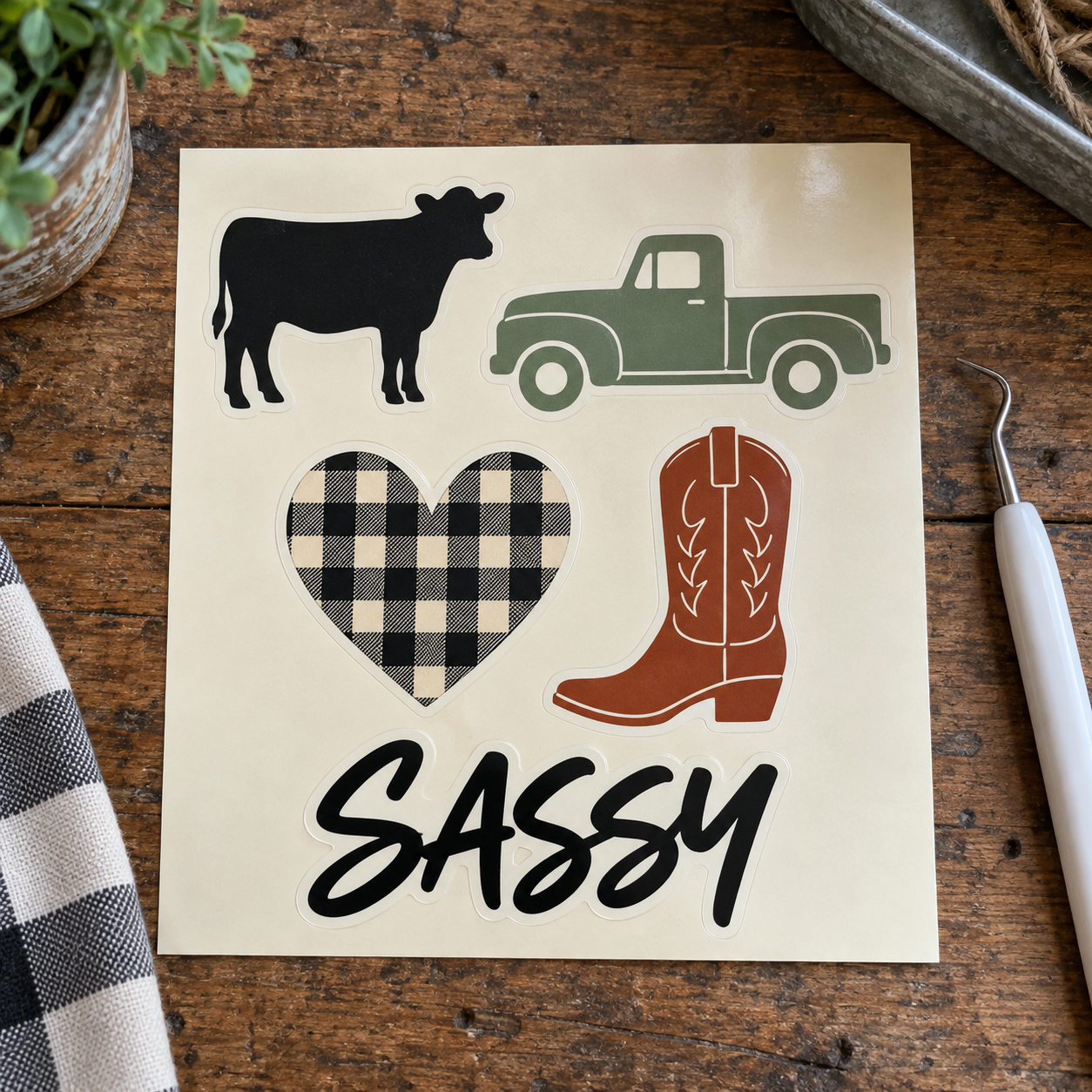 Farmhouse vinyl sticker examples